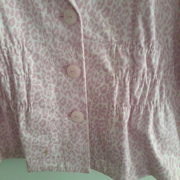 Joan Rivers Blazer Jacket Women Medium Pink Leopard Elastic Waist - Picture 4 of 12